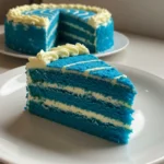 Blue velvet cake recipe slice close-up