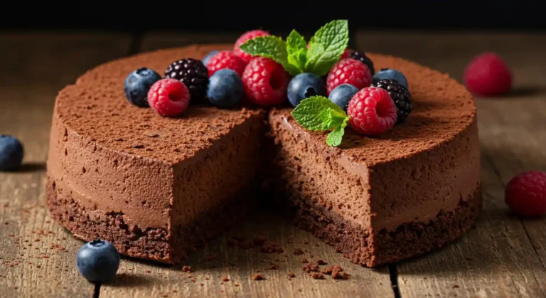 No Oven Cake Recipes – The Ultimate Guide for Easy, Delicious Bakes Without an Oven 37 No oven chocolate cake garnished with berries