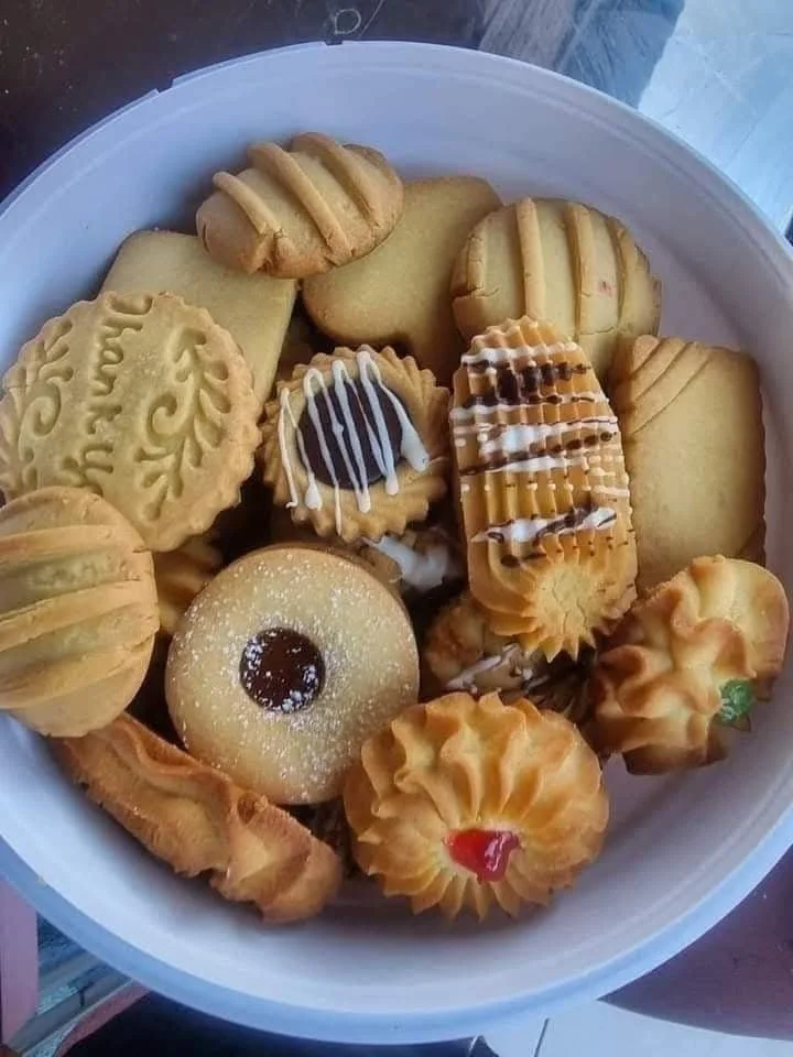 Delicious butter cookies on a plate, freshly baked and ready to enjoy.