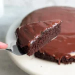 Delicious rich chocolate cake topped with chocolate frosting and sprinkles