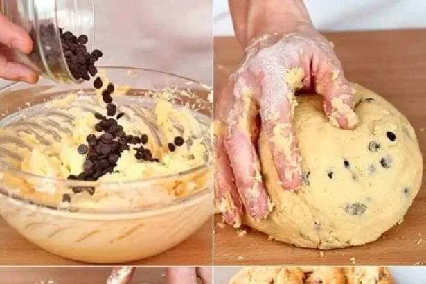 Delicious homemade chocolate chip cookies cooling on a wire rack.