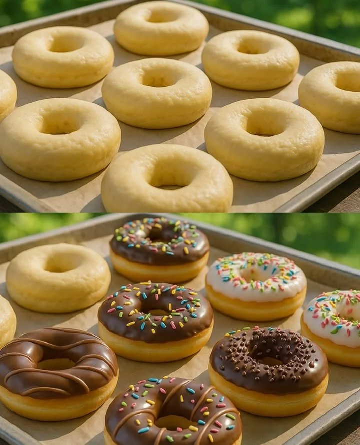 An assortment of colorful doughnuts with sprinkles and frosting.